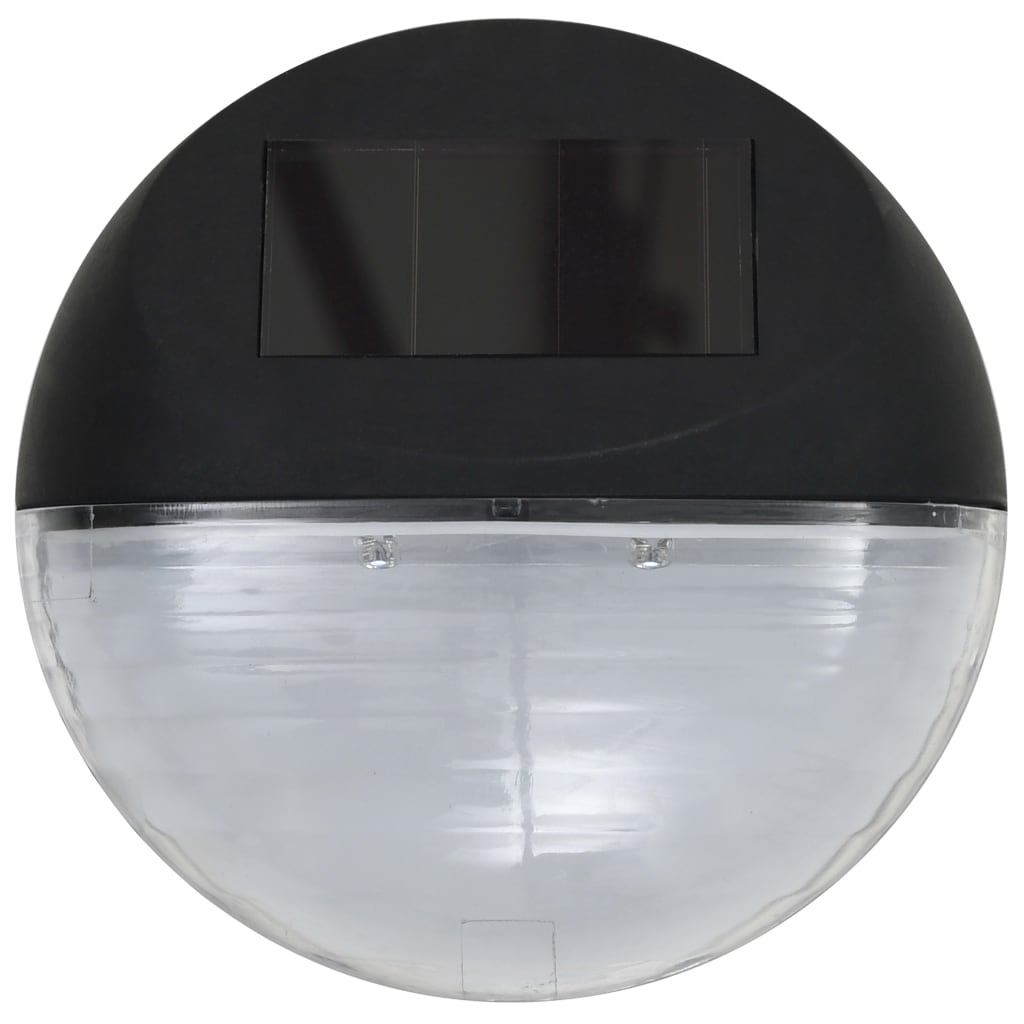 Lampade Solari Da Parete Da Esterni A Led 12 Pz Rotonde Nere