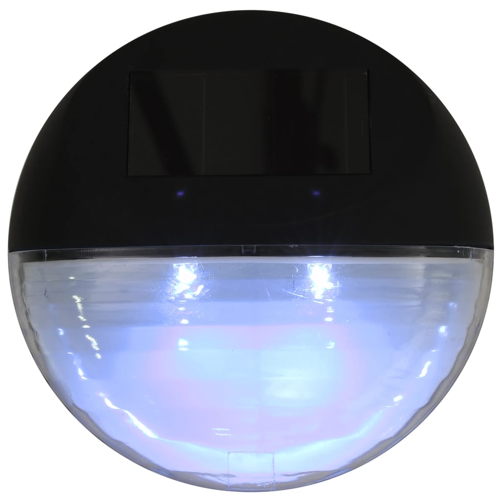 Lampade Solari Da Parete Da Esterni A Led 12 Pz Rotonde Nere