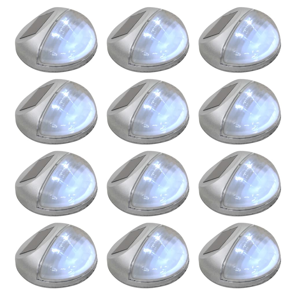 Lampade Solari Da Parete Da Esterni A Led 12 Pz Rotonde Nere