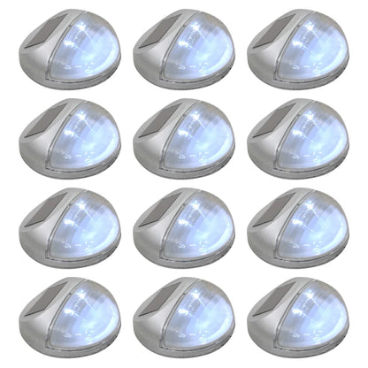 Lampade Solari Da Parete Da Esterni A Led 12 Pz Rotonde Nere