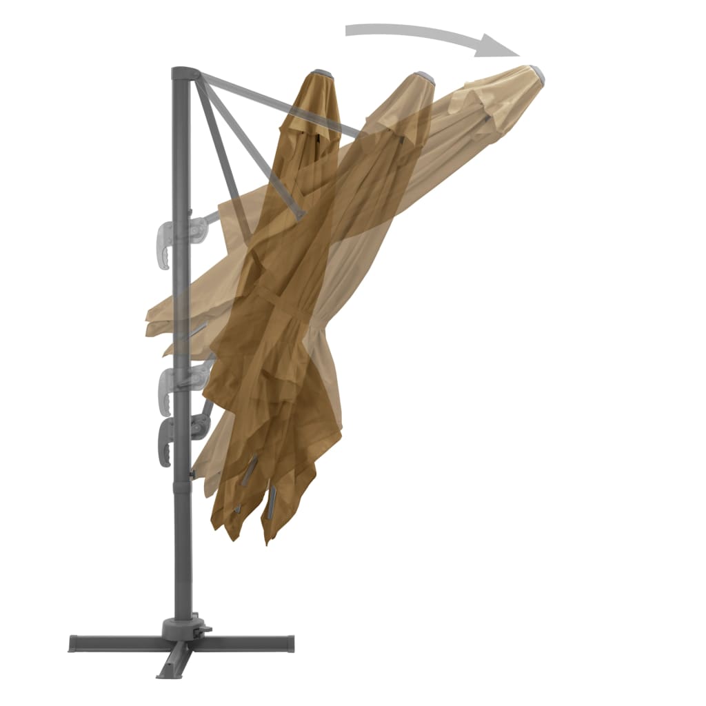 Ombrellone A Sbalzo Palo In Alluminio 300X300Cm Grigio Talpa