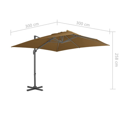 Ombrellone A Sbalzo Palo In Alluminio 300X300Cm Grigio Talpa