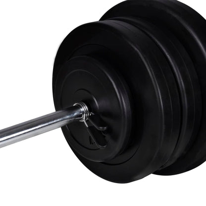 Panca Da Palestra Con Bilanciere E Set Di Manubri 60,5 Kg