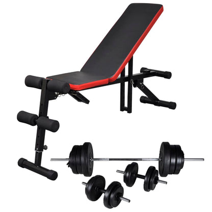 Panca Reclinabile Con Bilanciere E Set Di Manubri Da 30,5 Kg