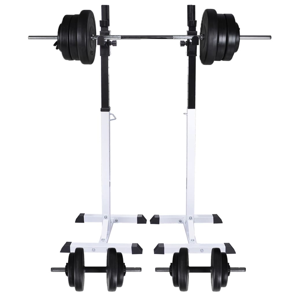 Stazione Per Squat Con Bilanciere E Set Di Manubri Da 60,5 Kg