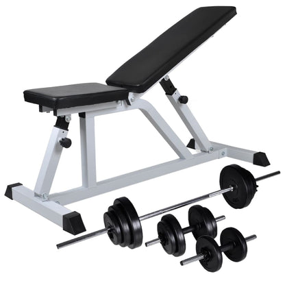 Panca Da Palestra Con Bilanciere E Set Di Manubri 30,5 Kg