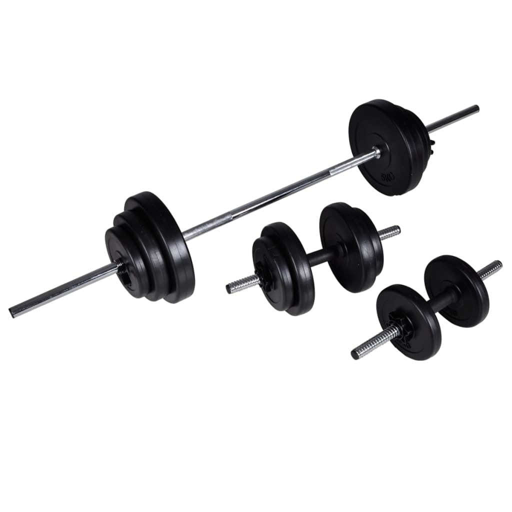 Panca Da Palestra Con Bilanciere E Set Di Manubri 30,5 Kg