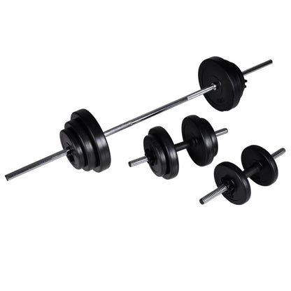 Panca Da Palestra Con Bilanciere E Set Di Manubri 30,5 Kg