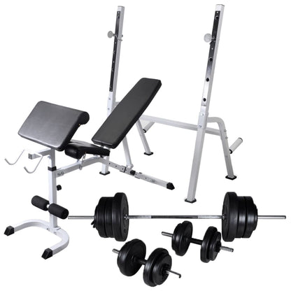 Panca Multifunzione Con Rack Bilanciere E Set Manubri