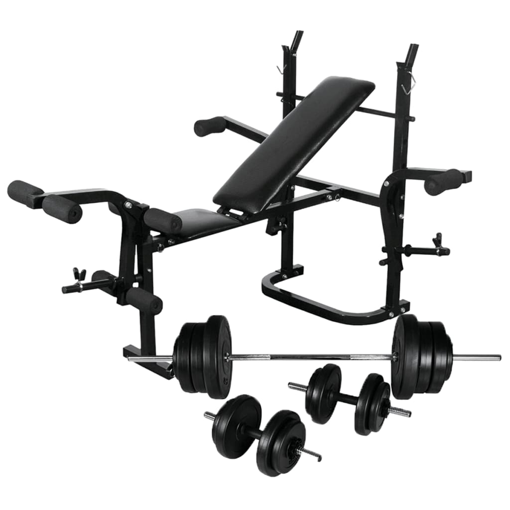 Panca Multifunzione Con Bilanciere E Set Di Manubri 60,5 Kg