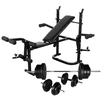 Panca Multifunzione Con Bilanciere E Set Di Manubri 60,5 Kg