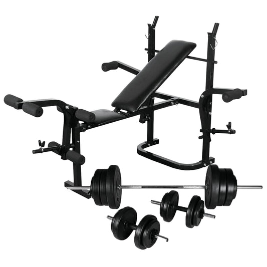 Panca Multifunzione Con Bilanciere E Set Di Manubri 60,5 Kg