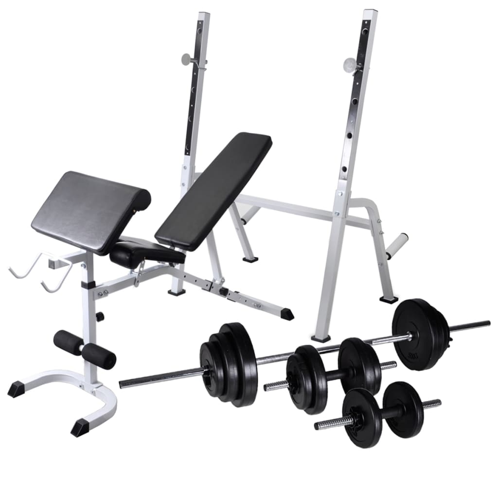 Panca Multifunzione Con Rack Bilanciere E Set Manubri