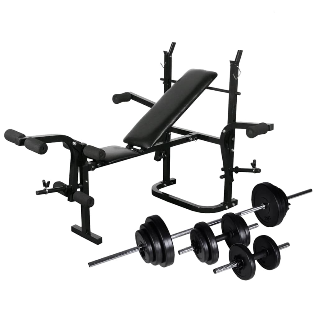Panca Multifunzione Con Bilanciere E Set Di Manubri 60,5 Kg