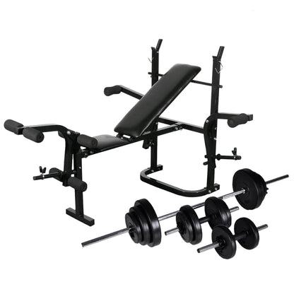 Panca Multifunzione Con Bilanciere E Set Di Manubri 60,5 Kg