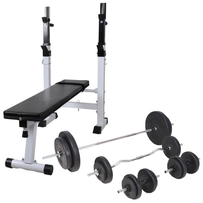 Panca Reclinabile Con Rack Bilanciere E Set Manubri