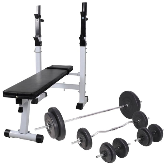 Panca Reclinabile Con Rack Bilanciere E Set Manubri