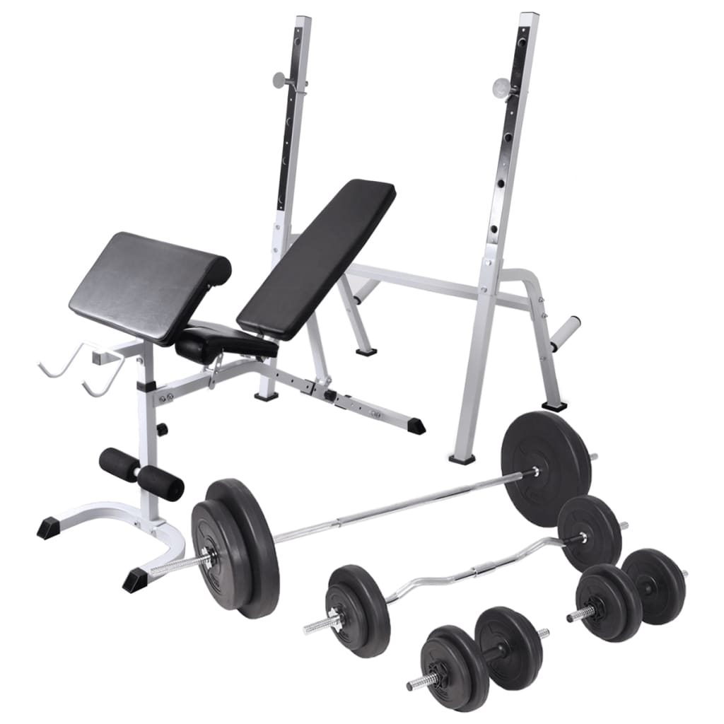 Panca Multifunzione Con Rack Bilanciere E Set Manubri