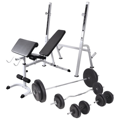 Panca Multifunzione Con Rack Bilanciere E Set Manubri