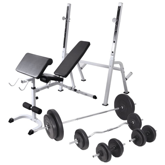 Panca Multifunzione Con Rack Bilanciere E Set Manubri