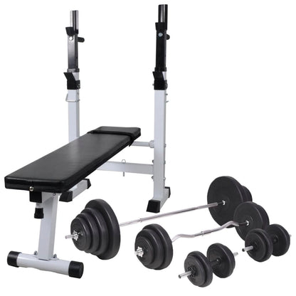 Panca Reclinabile Con Rack Bilanciere E Set Manubri