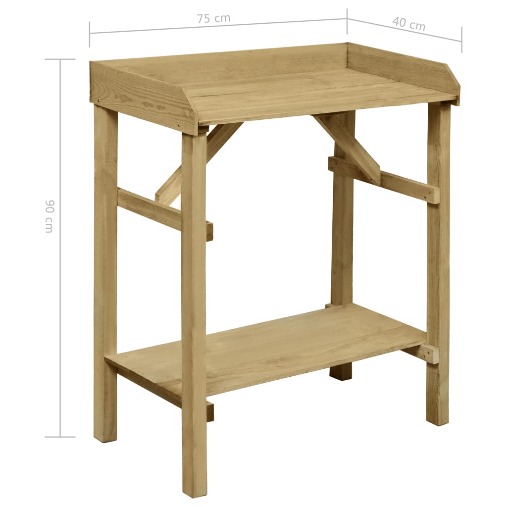 Tavolo Da Lavoro Da Giardino In Legno Impregnato 75X40X90Cm