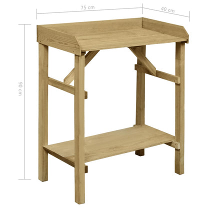 Tavolo Da Lavoro Da Giardino In Legno Impregnato 75X40X90Cm