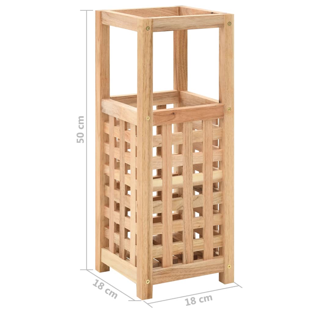 Portaombrelli In Legno Massello Di Noce 18X18X50 Cm