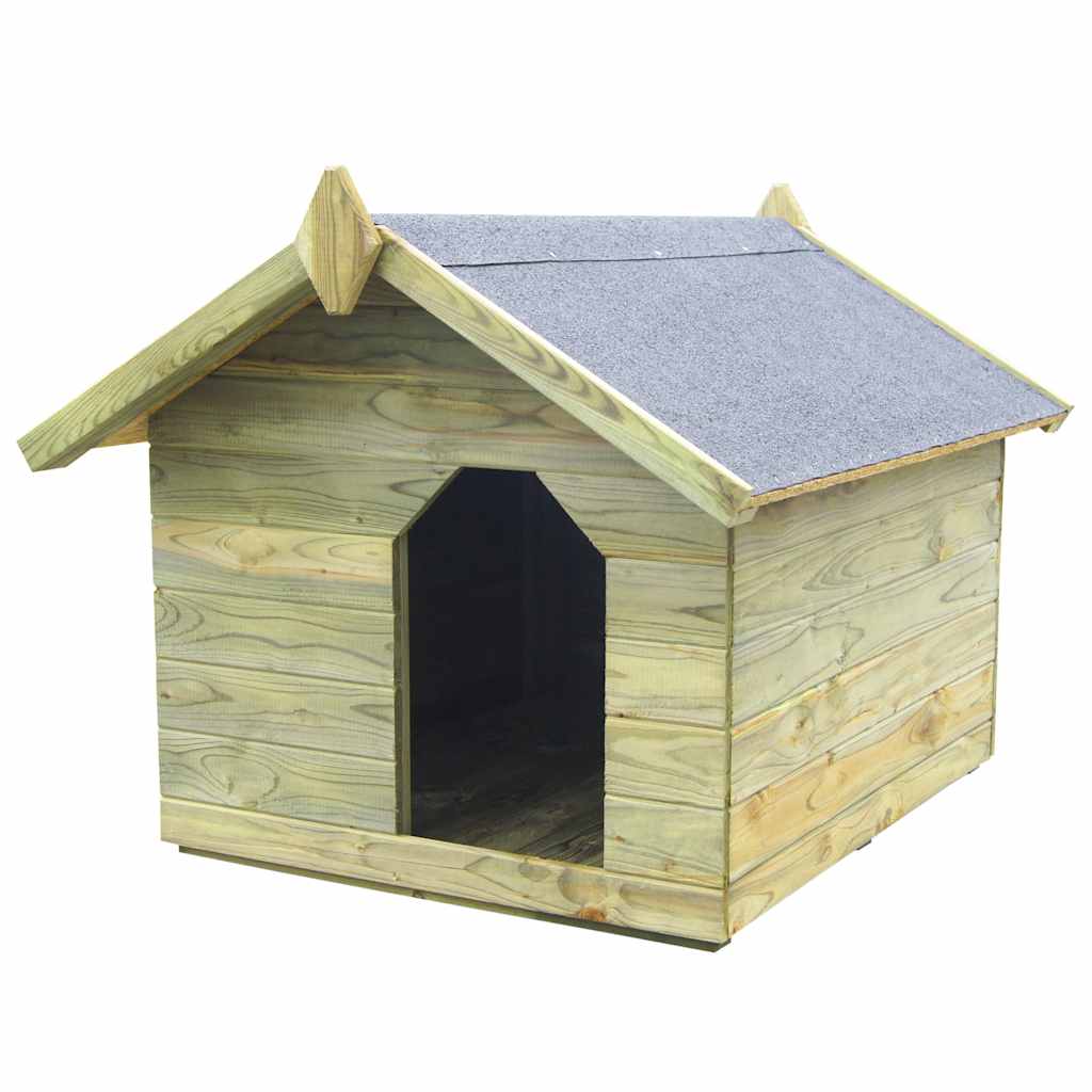 Cuccia Per Cane Da Esterno Con Tetto Apribile Pino Impregnato