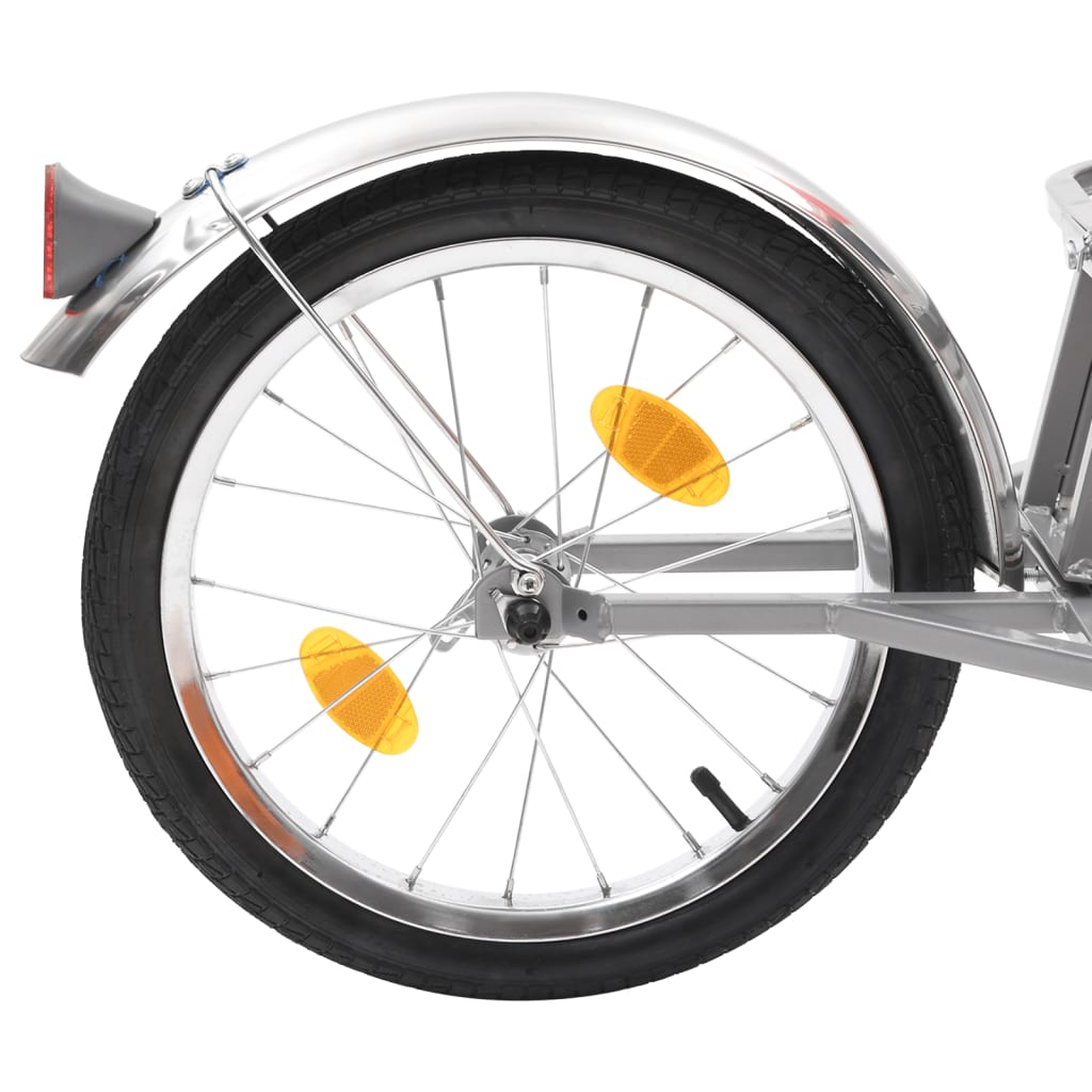 Rimorchio Portabagagli Per Bici Con Borsa Arancione E Nero