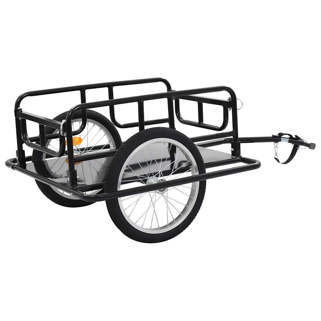 Rimorchio Bici 130X73X48,5Cm In Acciaio Nero