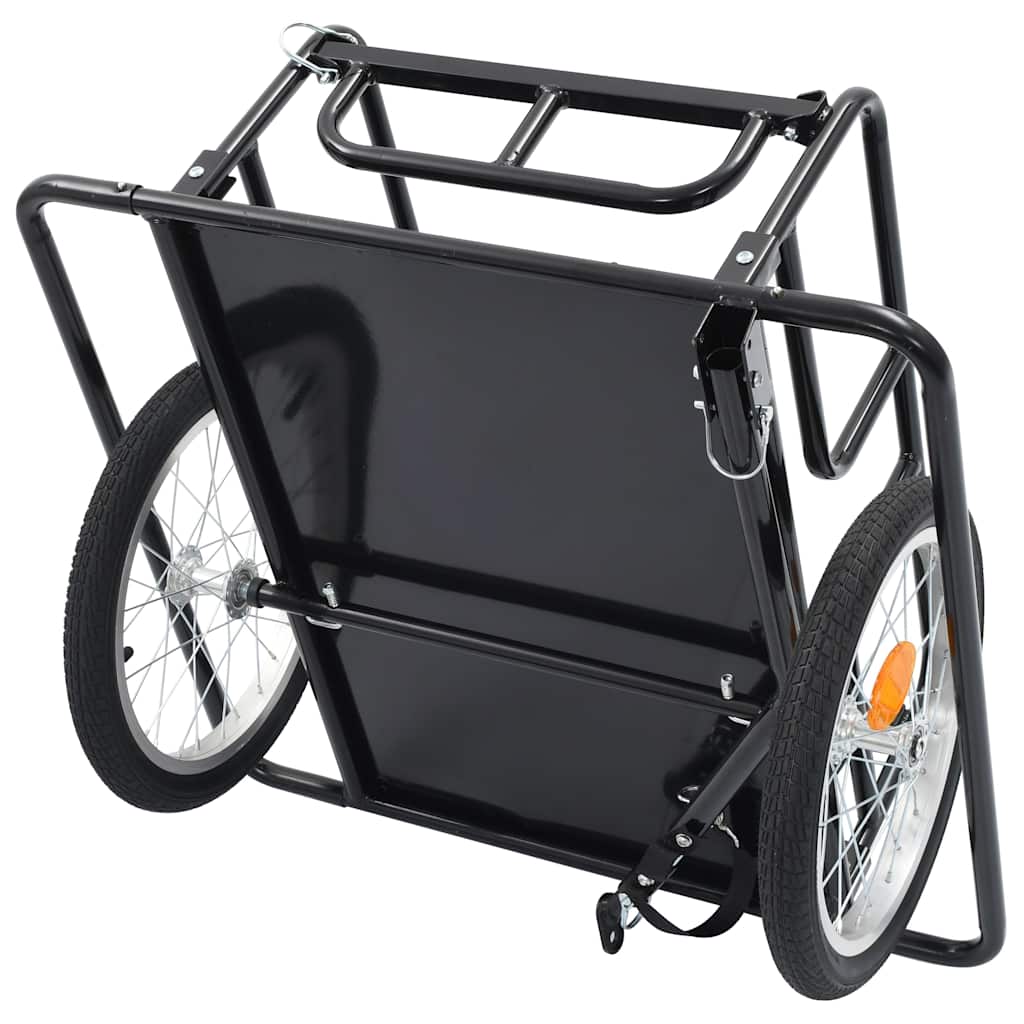 Rimorchio Bici 130X73X48,5Cm In Acciaio Nero