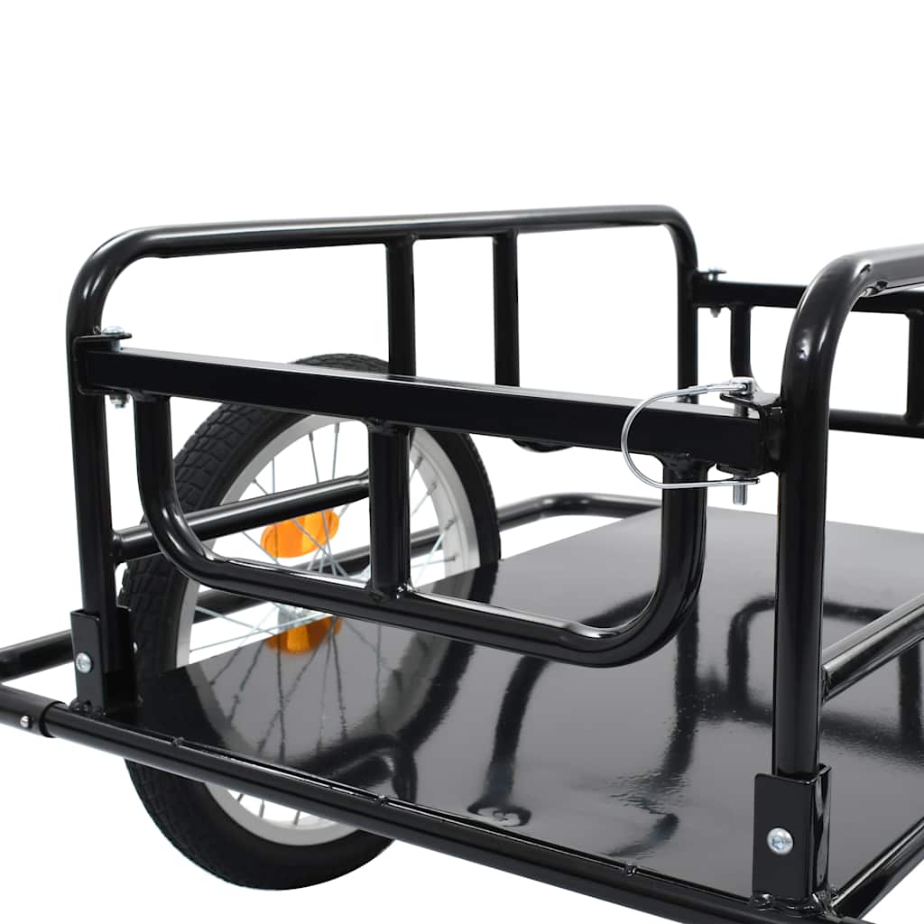 Rimorchio Bici 130X73X48,5Cm In Acciaio Nero