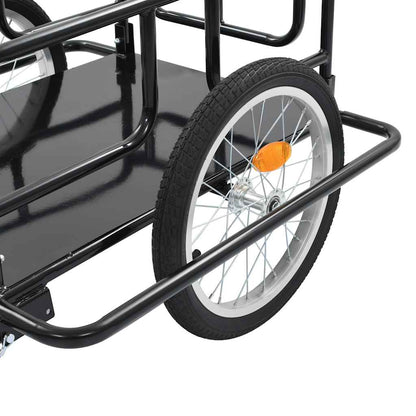 Rimorchio Bici 130X73X48,5Cm In Acciaio Nero