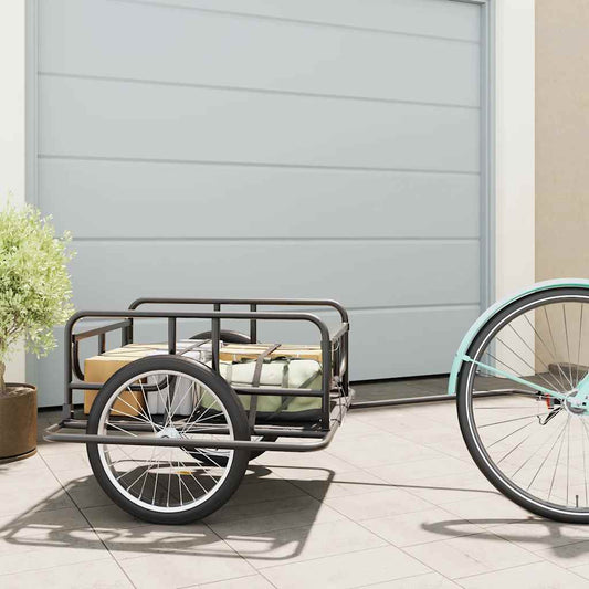 Rimorchio Bici 130X73X48,5Cm In Acciaio Nero