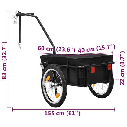 Rimorchio Bici/Carrello Manuale 155X60X83 Cm In Acciaio