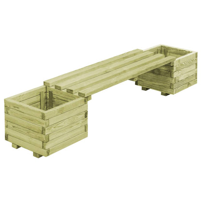 Fioriera Da Giardino Con Panca In Legno Di Pino Impregnato