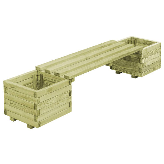 Fioriera Da Giardino Con Panca In Legno Di Pino Impregnato