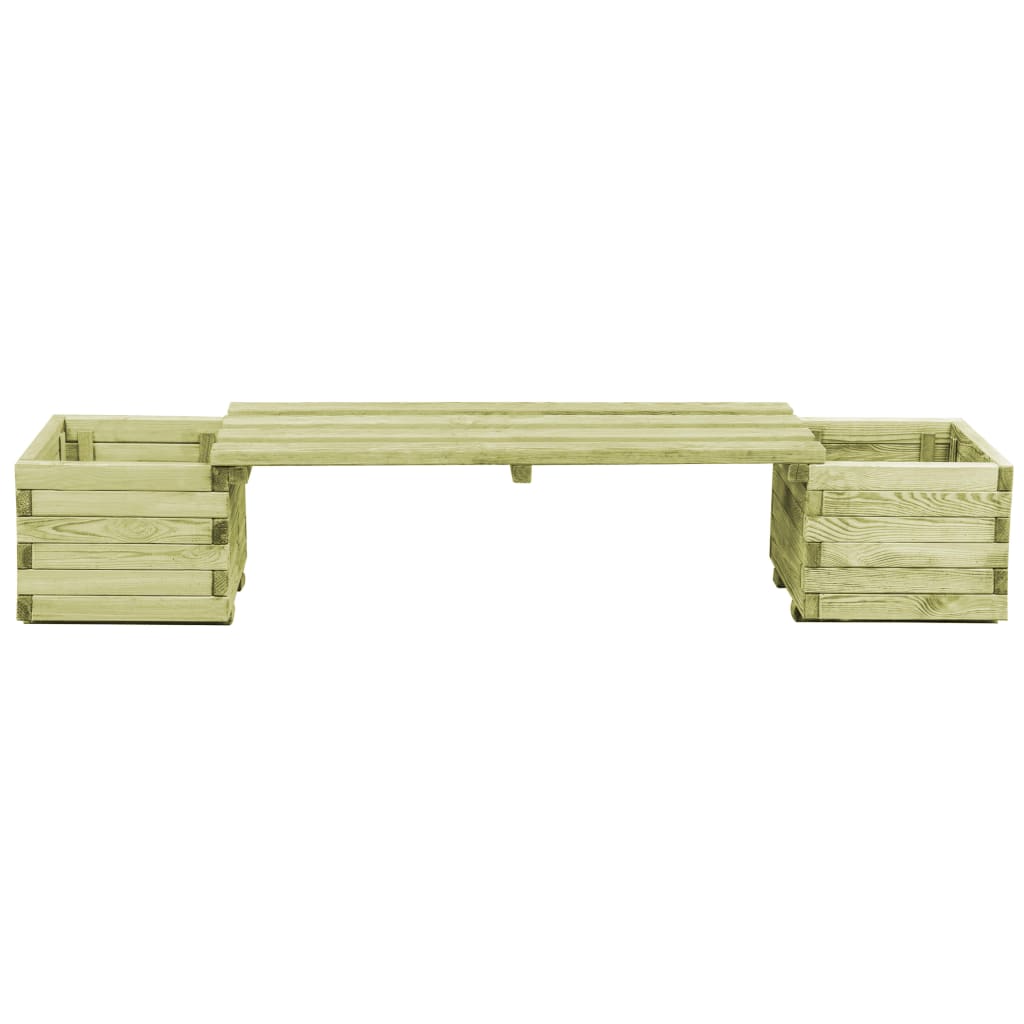 Fioriera Da Giardino Con Panca In Legno Di Pino Impregnato