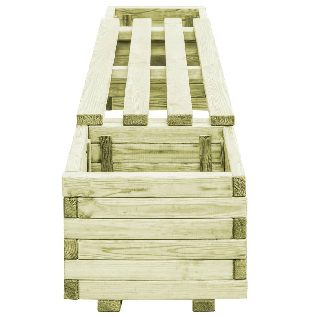 Fioriera Da Giardino Con Panca In Legno Di Pino Impregnato
