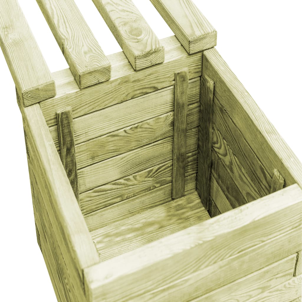 Fioriera Da Giardino Con Panca In Legno Di Pino Impregnato