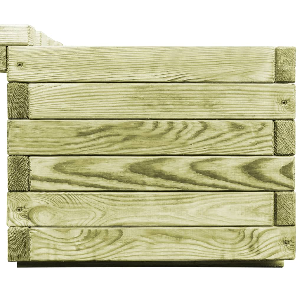 Fioriera Da Giardino Con Panca In Legno Di Pino Impregnato