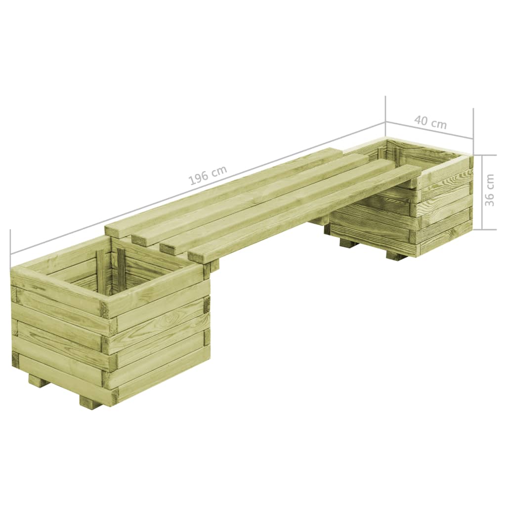 Fioriera Da Giardino Con Panca In Legno Di Pino Impregnato