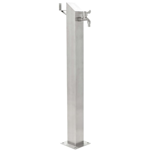Fontanella A Colonna In Acciaio Inossidabile Quadrata 95 Cm Orange