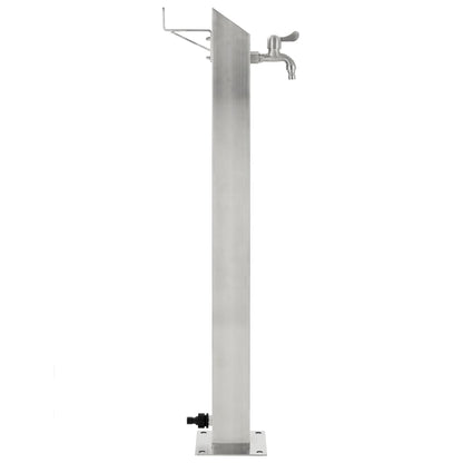Fontanella A Colonna In Acciaio Inossidabile Quadrata 95 Cm Orange