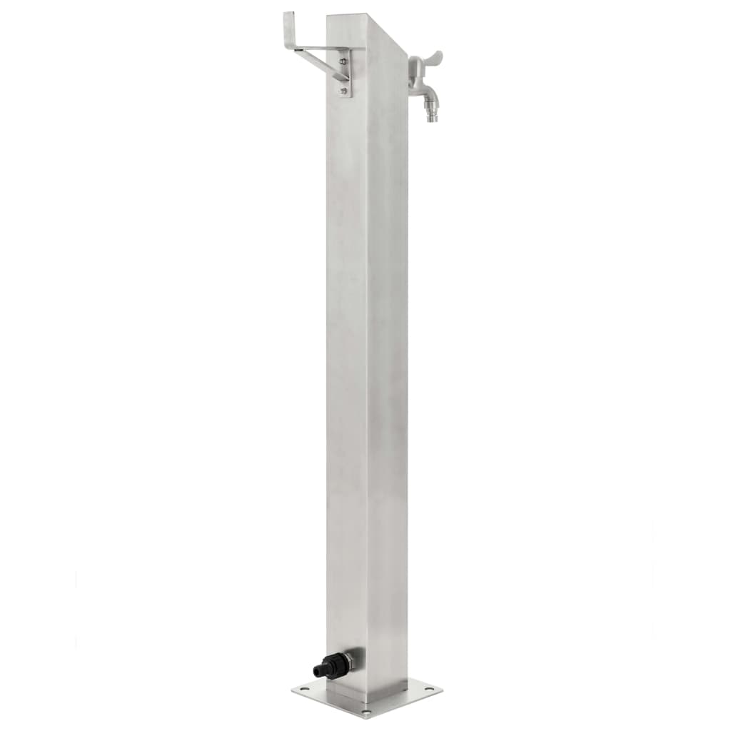 Fontanella A Colonna In Acciaio Inossidabile Quadrata 95 Cm Orange