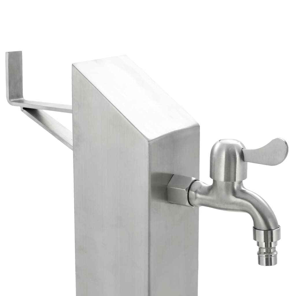 Fontanella A Colonna In Acciaio Inossidabile Quadrata 95 Cm Orange