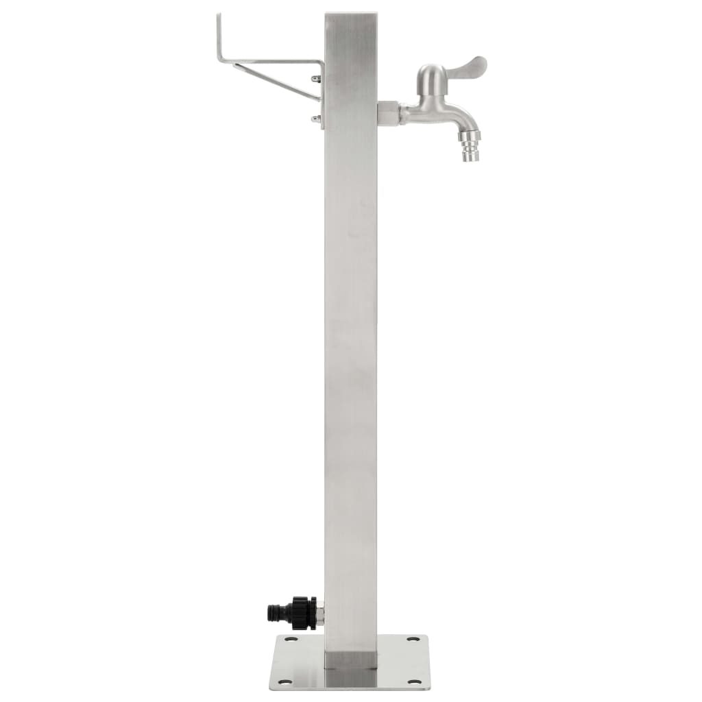 Fontanella A Colonna In Acciaio Inossidabile Quadrata 65 Cm