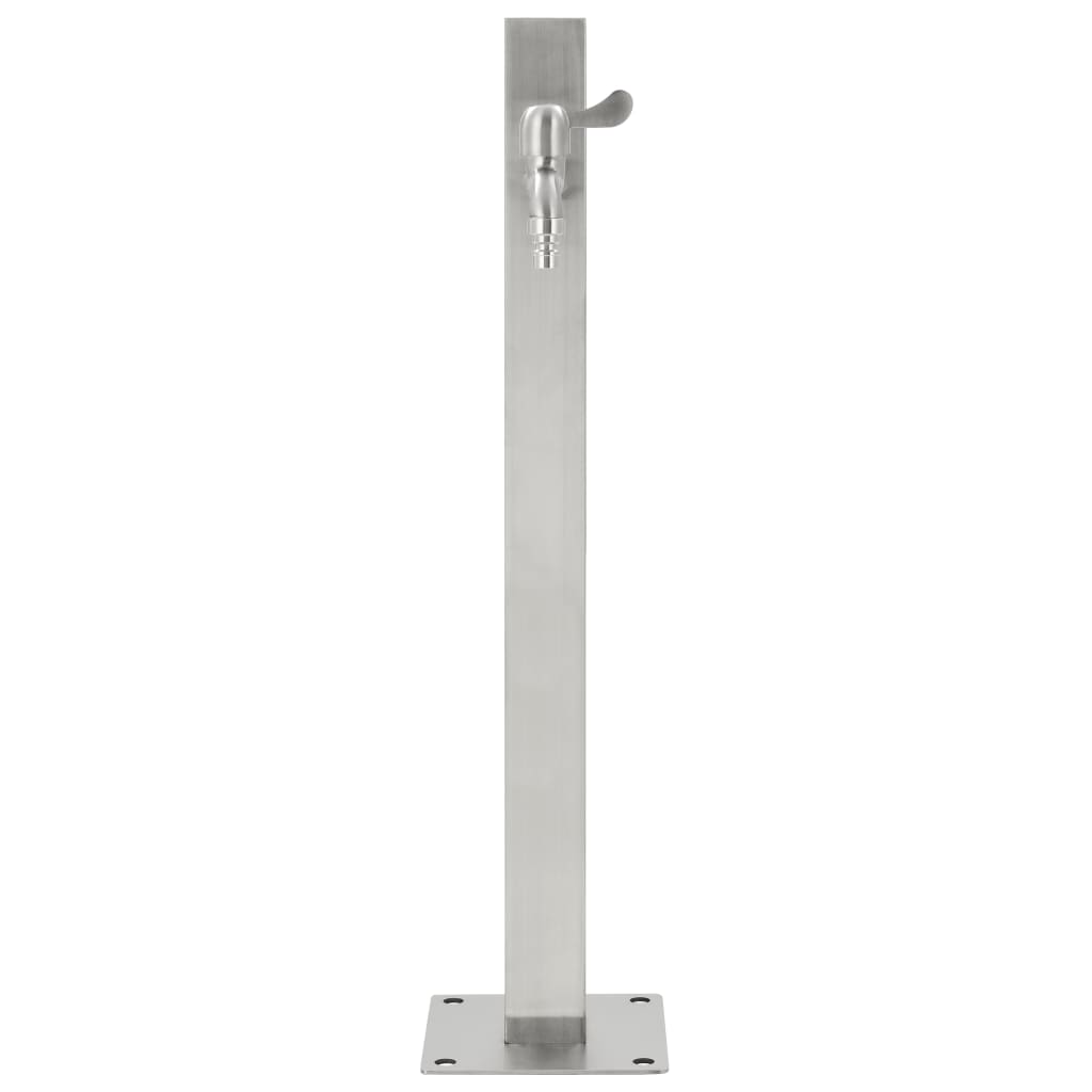 Fontanella A Colonna In Acciaio Inossidabile Quadrata 65 Cm