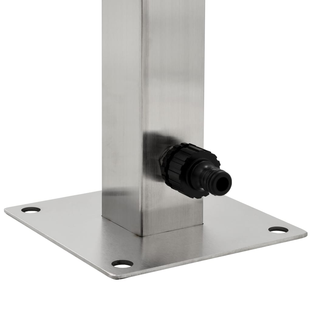 Fontanella A Colonna In Acciaio Inossidabile Quadrata 65 Cm
